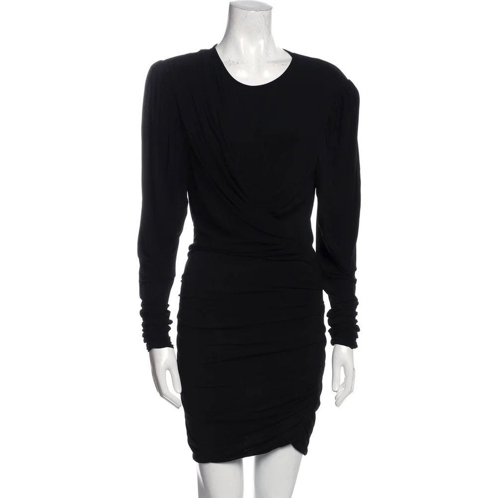 Isabel Marant Black Mini Cocktail Dress with Bishop Sleeves